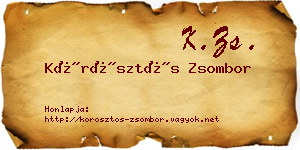 Körösztös Zsombor névjegykártya